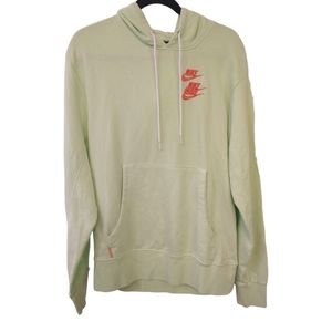 Nike Green Alphabet Printing Sports Graphic Embroidered Hoodie. Size Medium